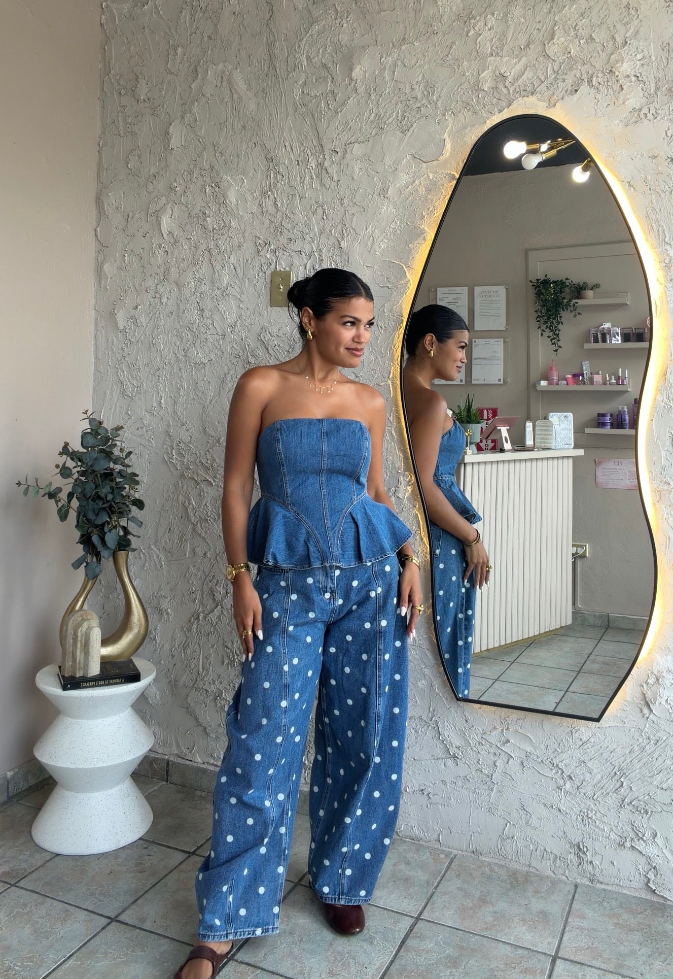 Polka Dots Blue Jean